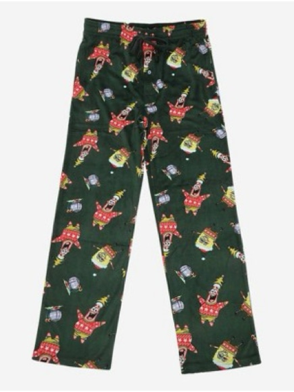 SpongeBob Squarepants Dark Green Holiday Patrick & Sponge Print Pajama Pants